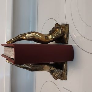 Vintage Brass Praying Hands Bookends